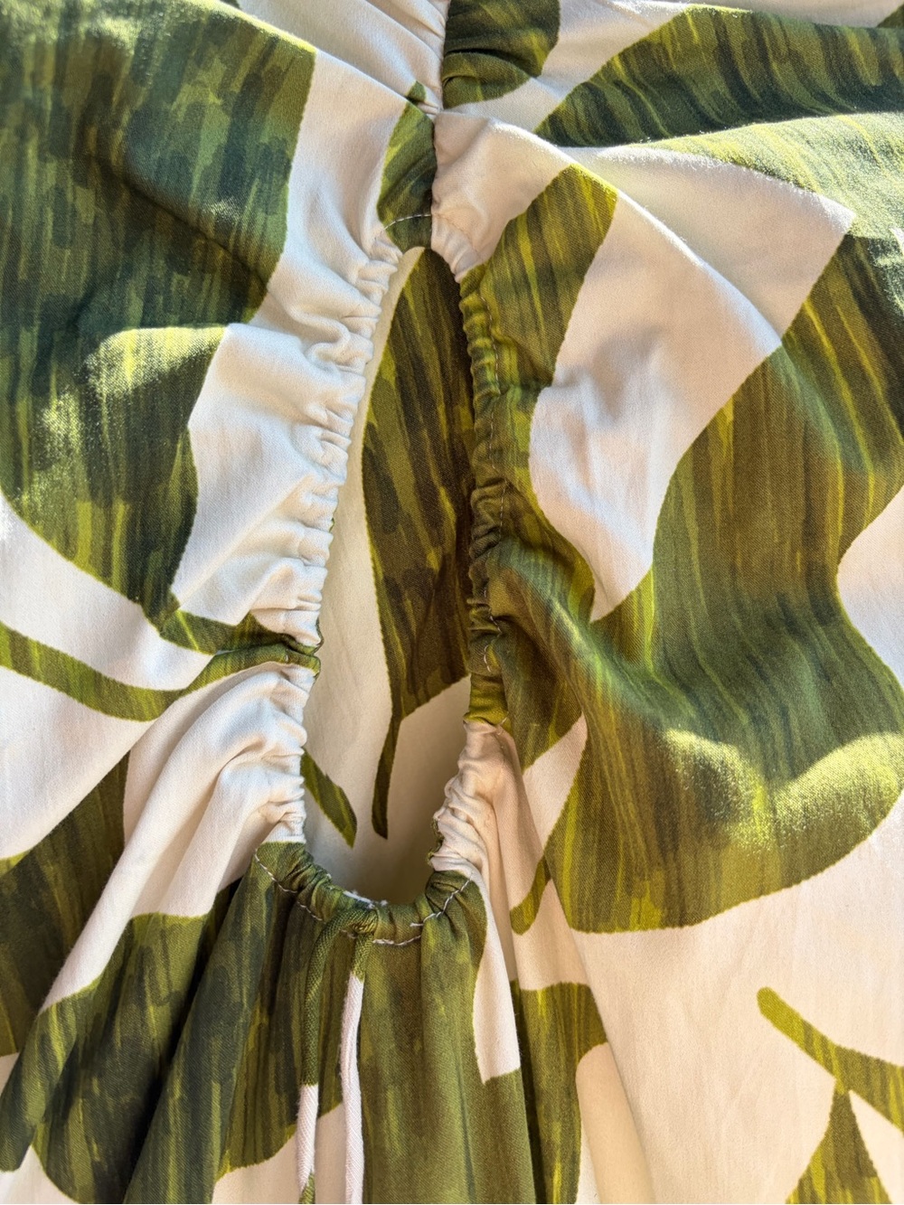 🆕🌿 Antonio Melani Tropical Leaf Print High-Low Midi Skirt Green White Size 0 - Picture 9 of 17